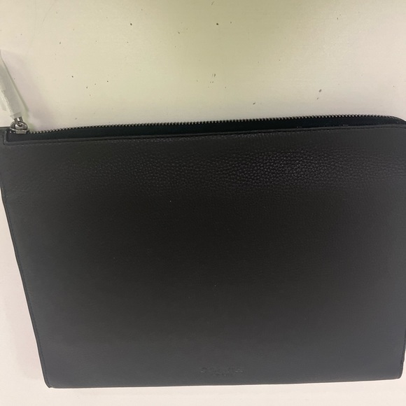 Coach Other - New Authentic Coach L Zip Black Pebbled Leather Portfolio